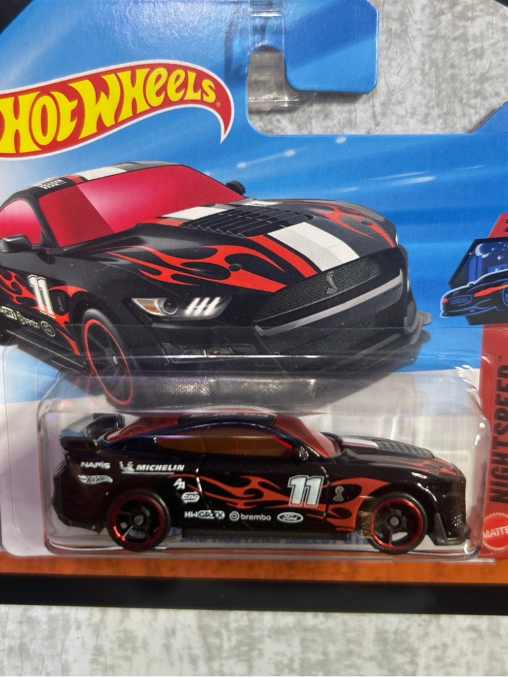 Hot Wheels black Ford Mustang GT Short Card #11 car #musclecar #ford #Hotwheels